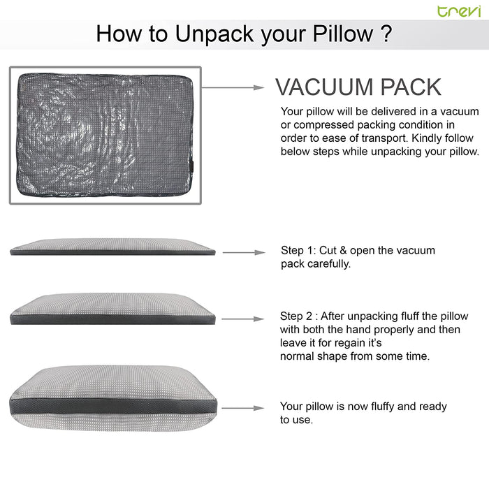 Premium knitted fabric sleeping pillow - pack of 2 (Grey)