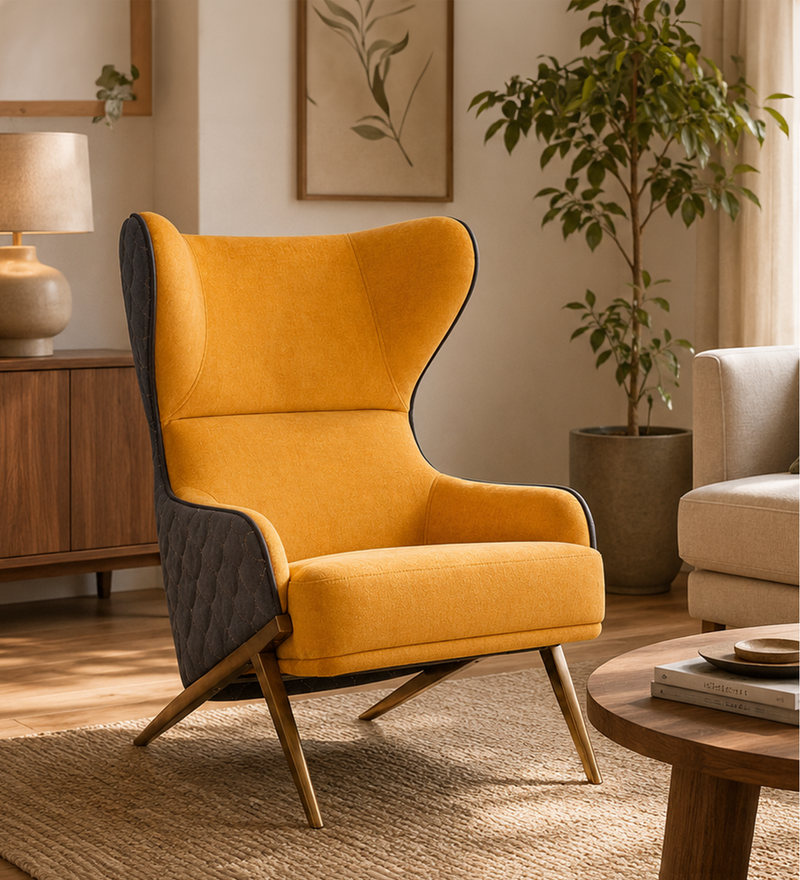 Nexa Lounge Chiar In Yellow & Grey
