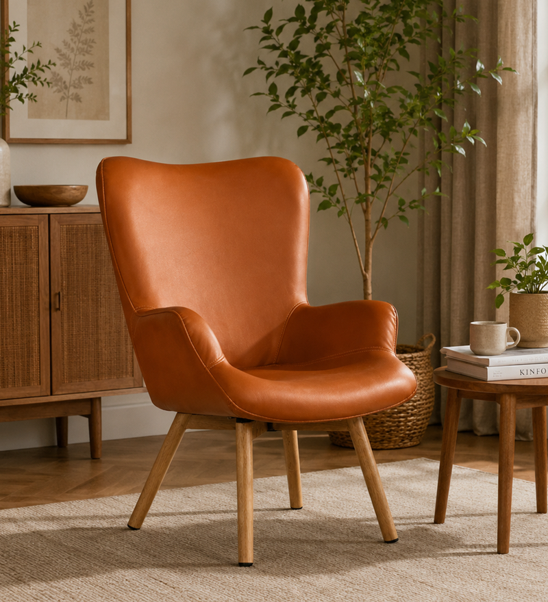 Niva Lounge Chair In Tan PU Color