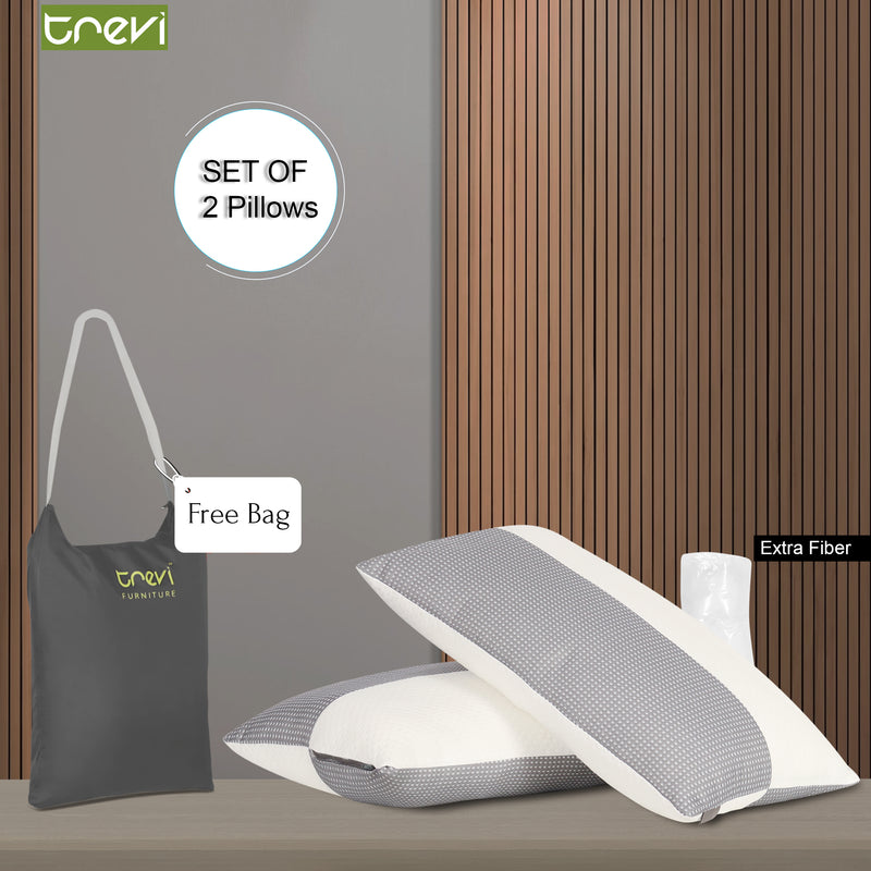 Premium knitted fabric sleeping pillow - pack of 2 (Two Tone)