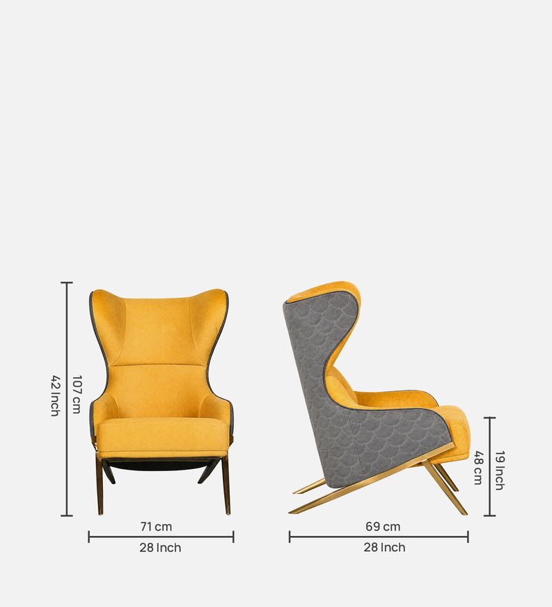 Nexa Lounge Chiar In Yellow & Grey