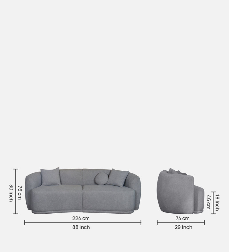 Rosetta Luxury Boucle Fabric Sofa In Grey Color