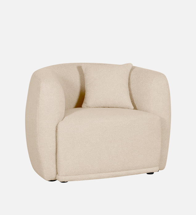 Rosetta Luxury Boucle Fabric 1 Seater Sofa In Cream Color