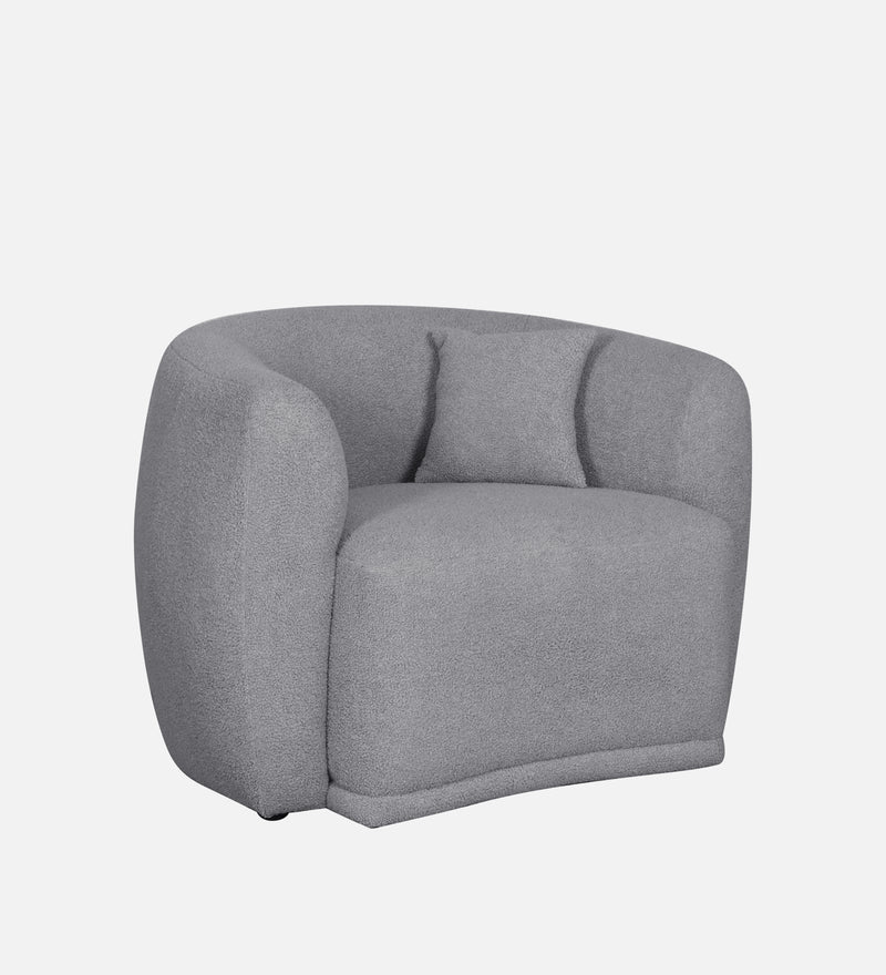 Rosetta Luxury Boucle Fabric 1 Seater Sofa In Grey Color