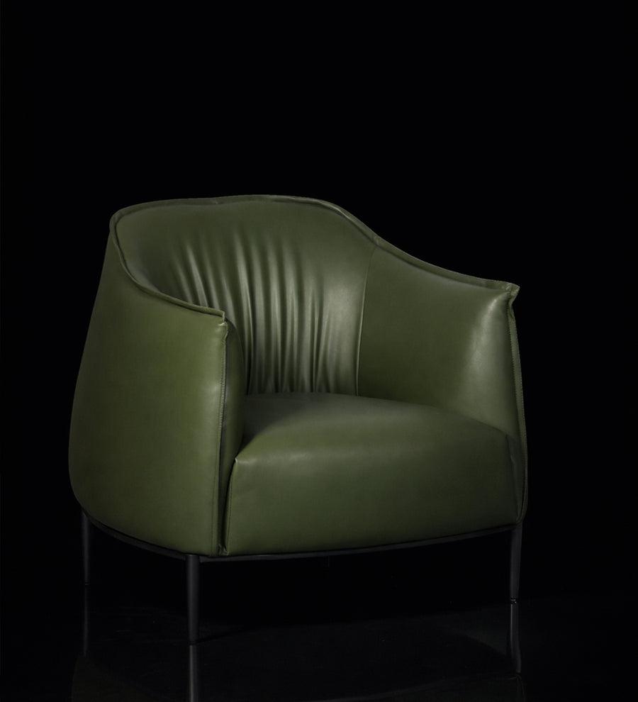 Monarch Leatherette Lounge Chair In Green Color