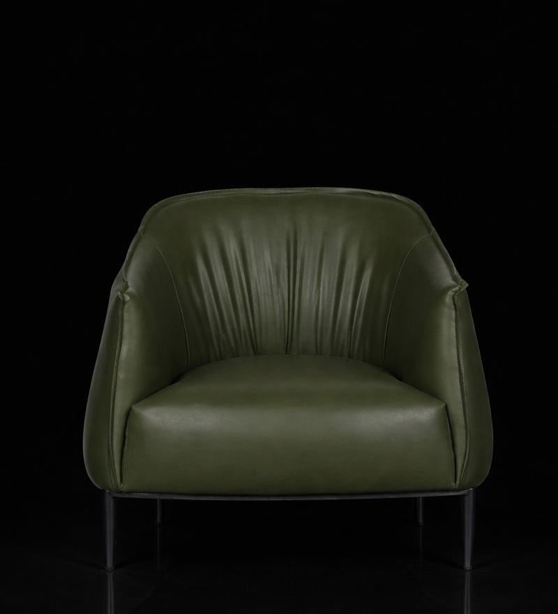 Monarch Leatherette Lounge Chair In Green Color