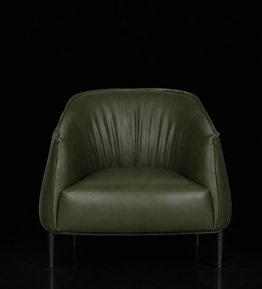 Monarch Leatherette Lounge Chair In Green Color