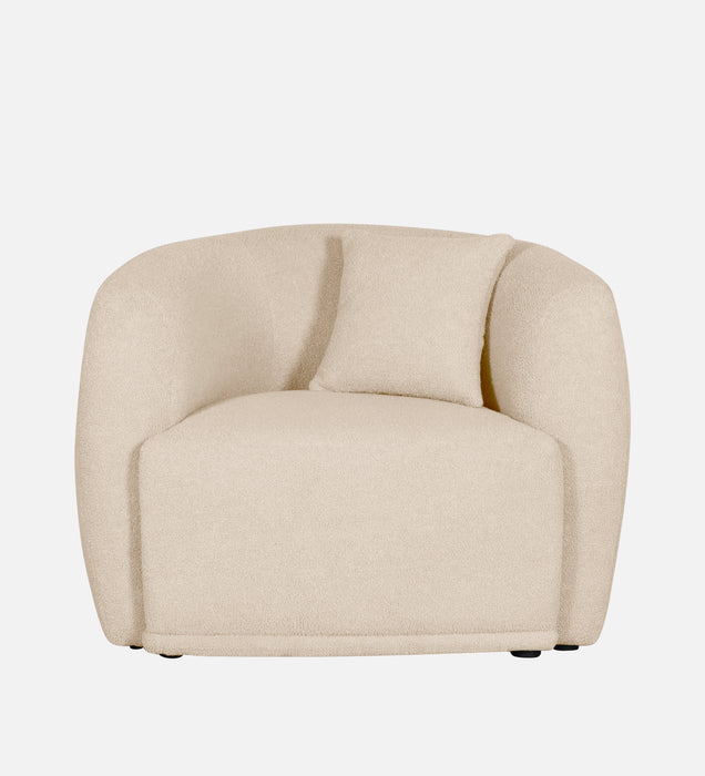 Rosetta Luxury Boucle Fabric 1 Seater Sofa In Cream Color