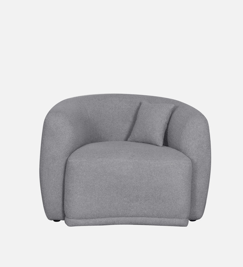 Rosetta Luxury Boucle Fabric 1 Seater Sofa In Grey Color
