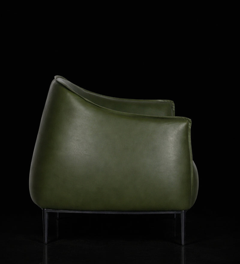 Monarch Leatherette Lounge Chair In Green Color