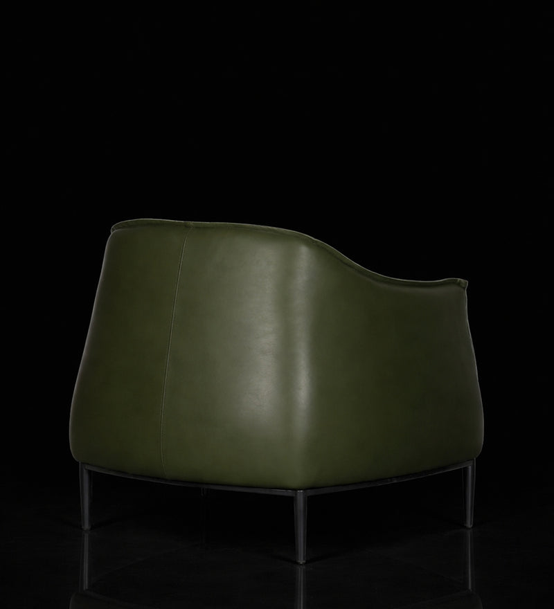 Monarch Leatherette Lounge Chair In Green Color