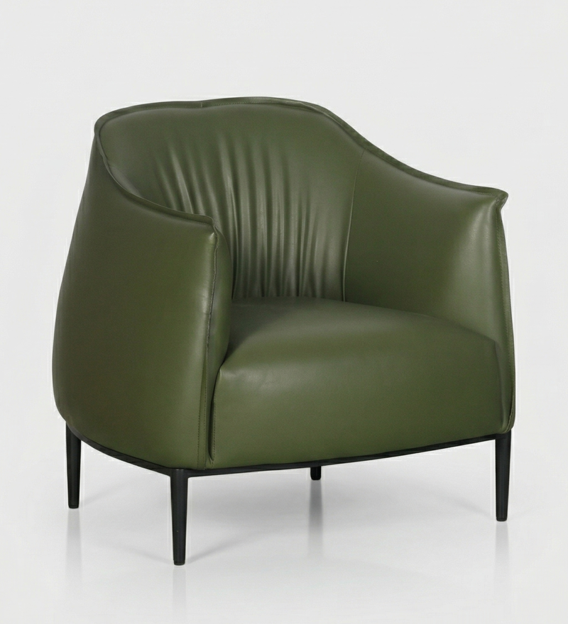 Monarch Leatherette Lounge Chair In Green Color