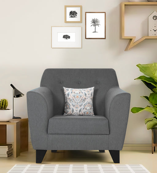 Bali Fabric 1 Seater Sofa In Grey Colour