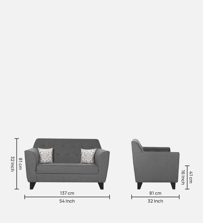 Bali Fabric 2 Seater Sofa In Grey Colour