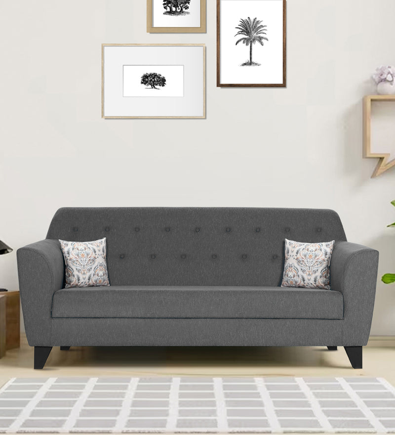 Bali Fabric 3 Seater Sofa In Grey Colour