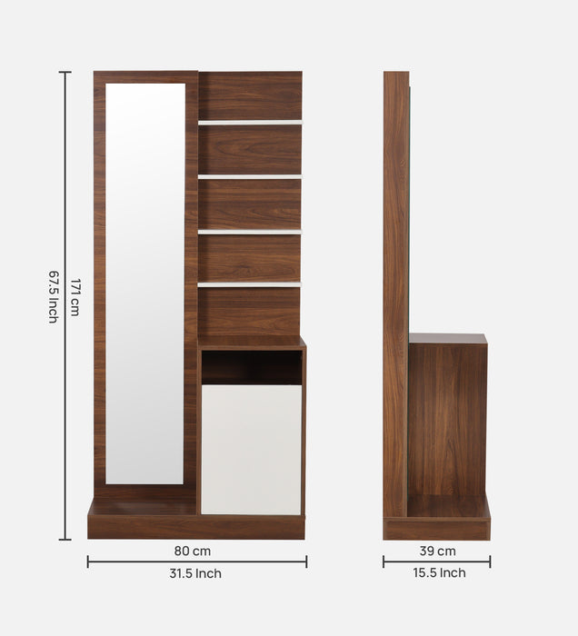 Angel Engineered Wood Dressing Unit Teak & White Colour