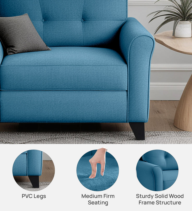 Andrew Fabric 1 Seater sofa In Blue Color