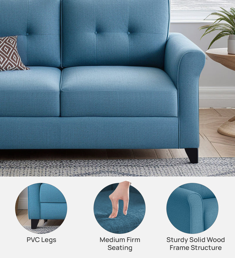 Andrew Fabric 2 Seater sofa In Blue Color