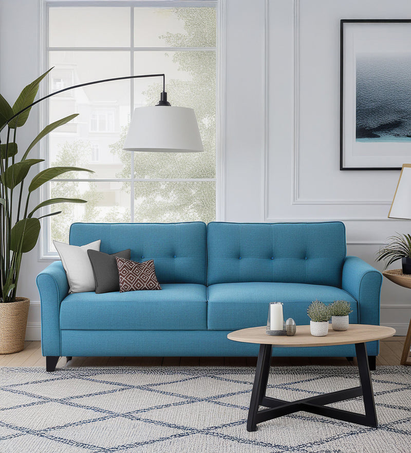 Andrew Fabric 3 Seater sofa In Blue Color