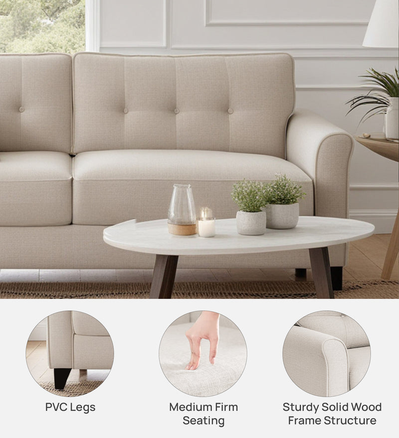 Andrew Velvet 3 Seater Sofa In Camel Beige Color