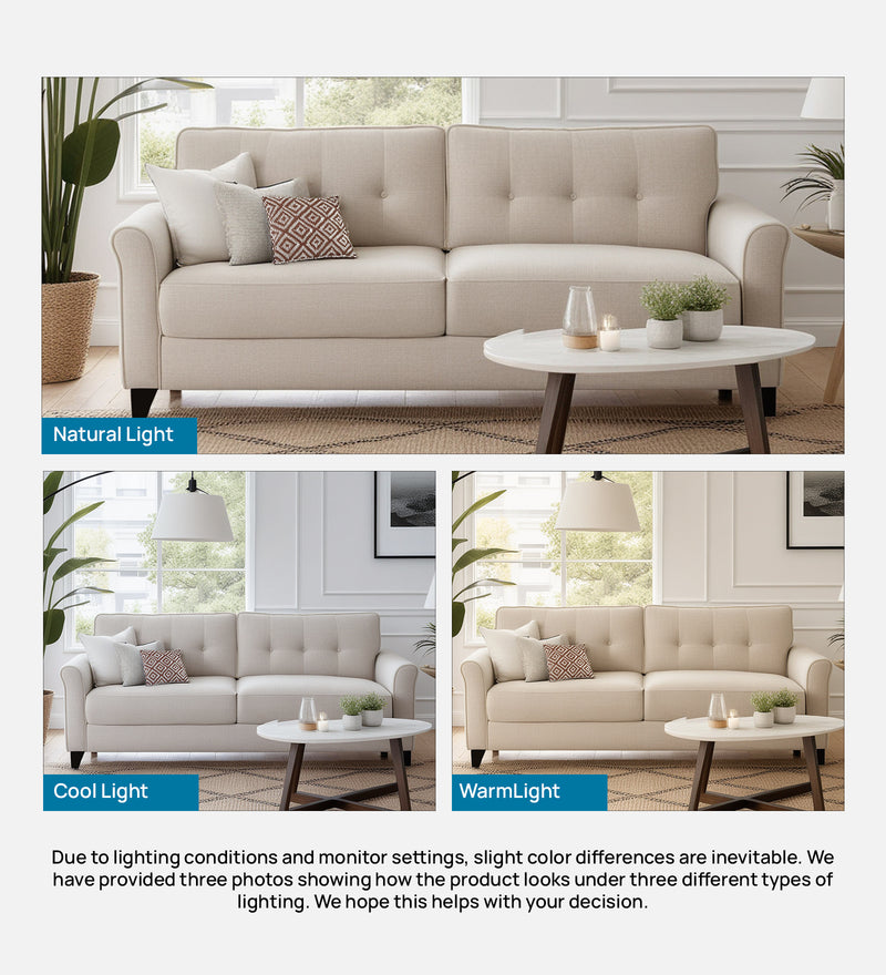 Andrew Velvet 3 Seater Sofa In Camel Beige Color