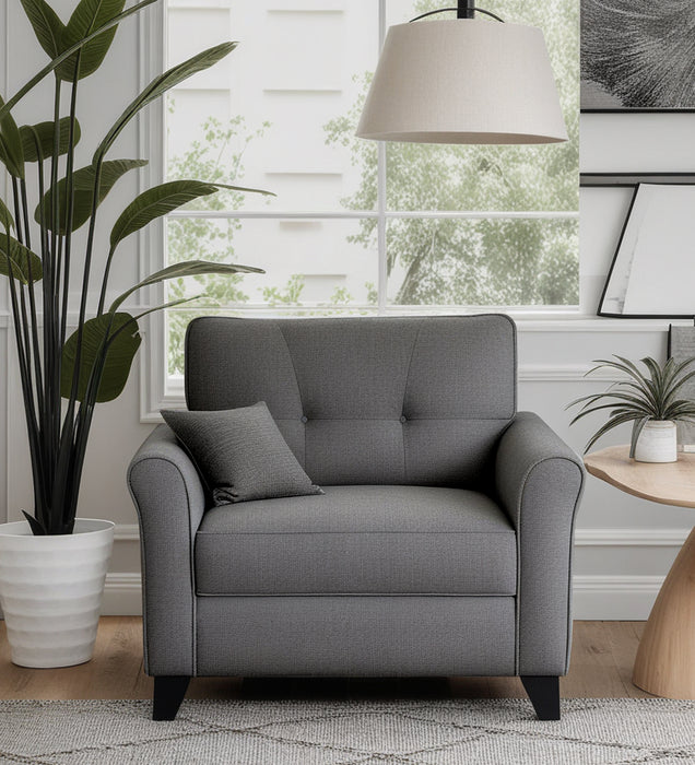 Andrew Fabric 1 Seater sofa In Grey Color