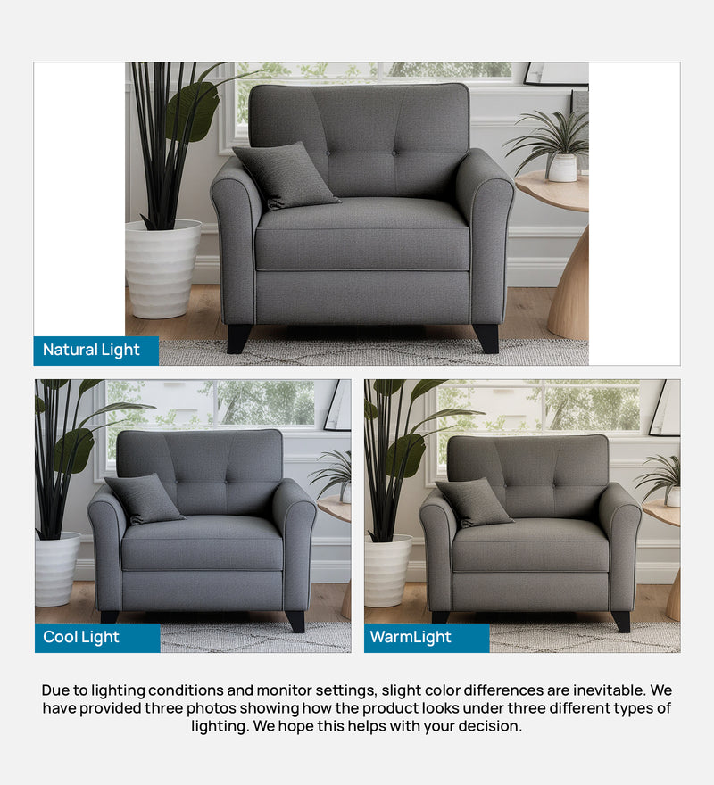 Andrew Fabric 1 Seater sofa In Grey Color