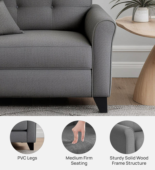 Andrew Fabric 1 Seater sofa In Grey Color