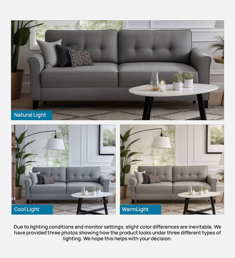 Andrew Fabric 3 Seater sofa In Grey Color