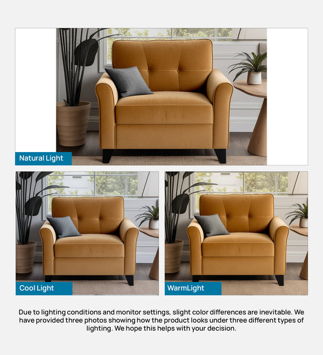 Andrew Velvet 1 Seater Sofa In Brown Color