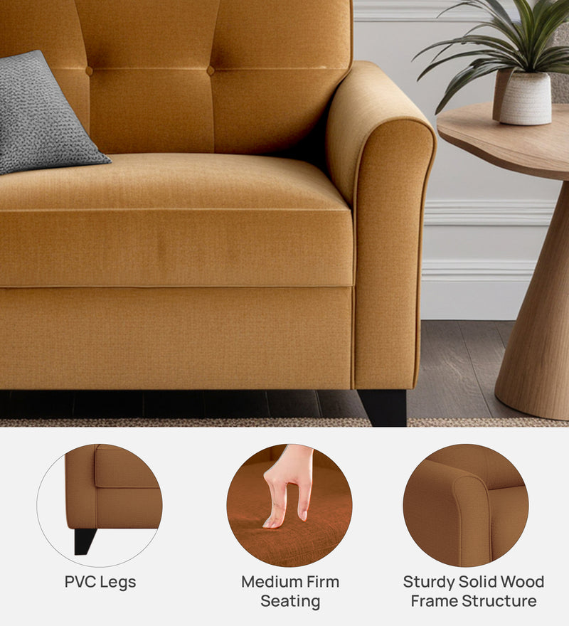 Andrew Velvet 1 Seater Sofa In Brown Color