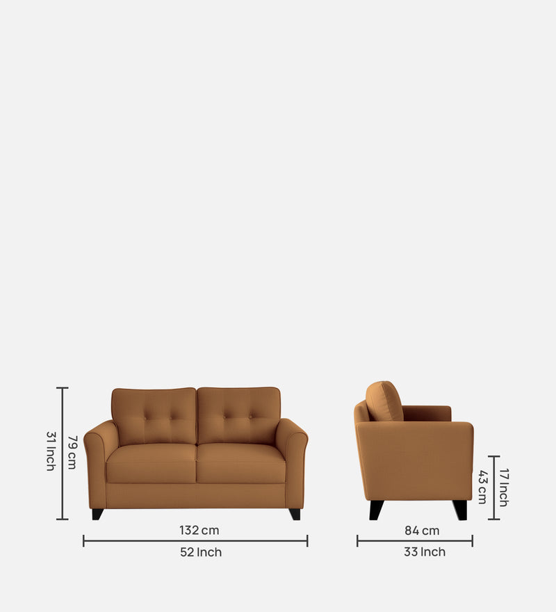 Andrew Velvet 2 Seater Sofa In Brown Color