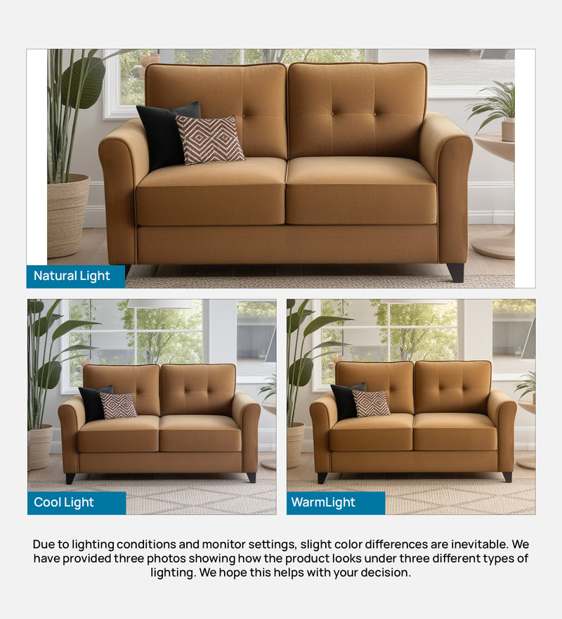 Andrew Velvet 2 Seater Sofa In Brown Color