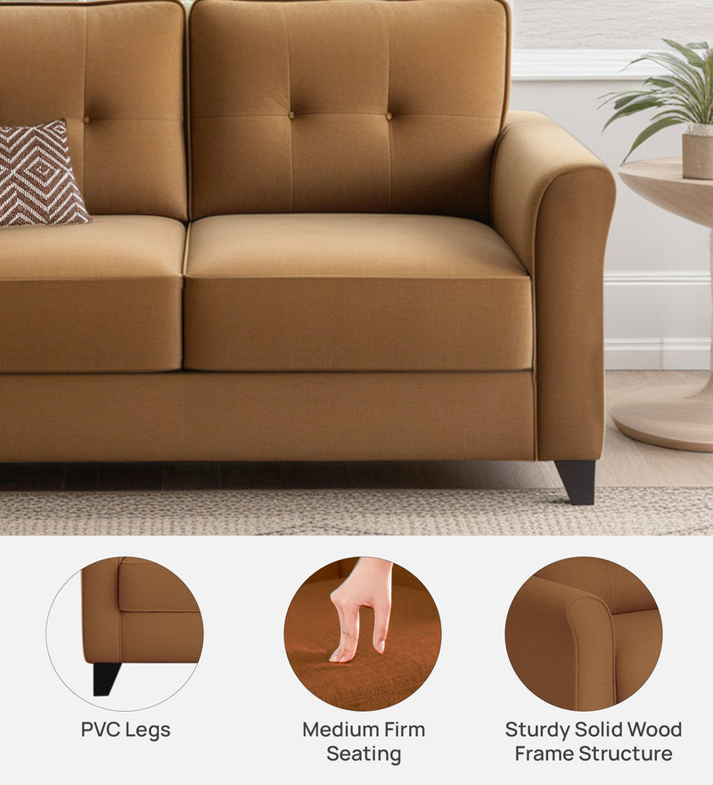 Andrew Velvet 2 Seater Sofa In Brown Color