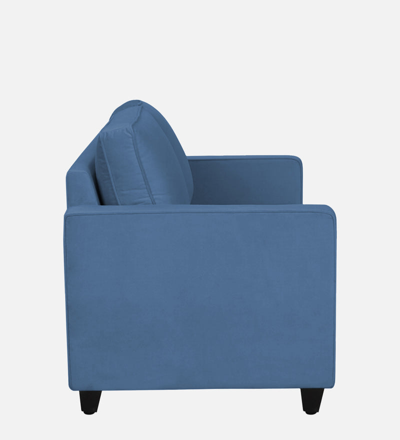 Aristocrat Velvet 1 Seater Sofa in Baltic Blue Colour