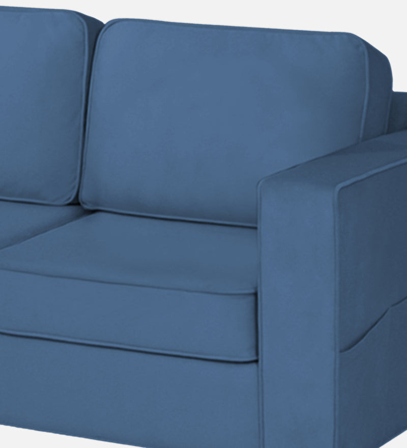 Aristocrat Velvet 1 Seater Sofa in Baltic Blue Colour
