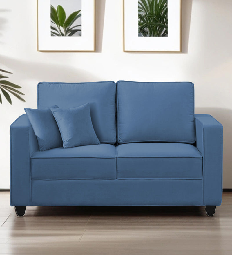 Aristocrat Velvet 2 Seater Sofa in Baltic Blue Colour