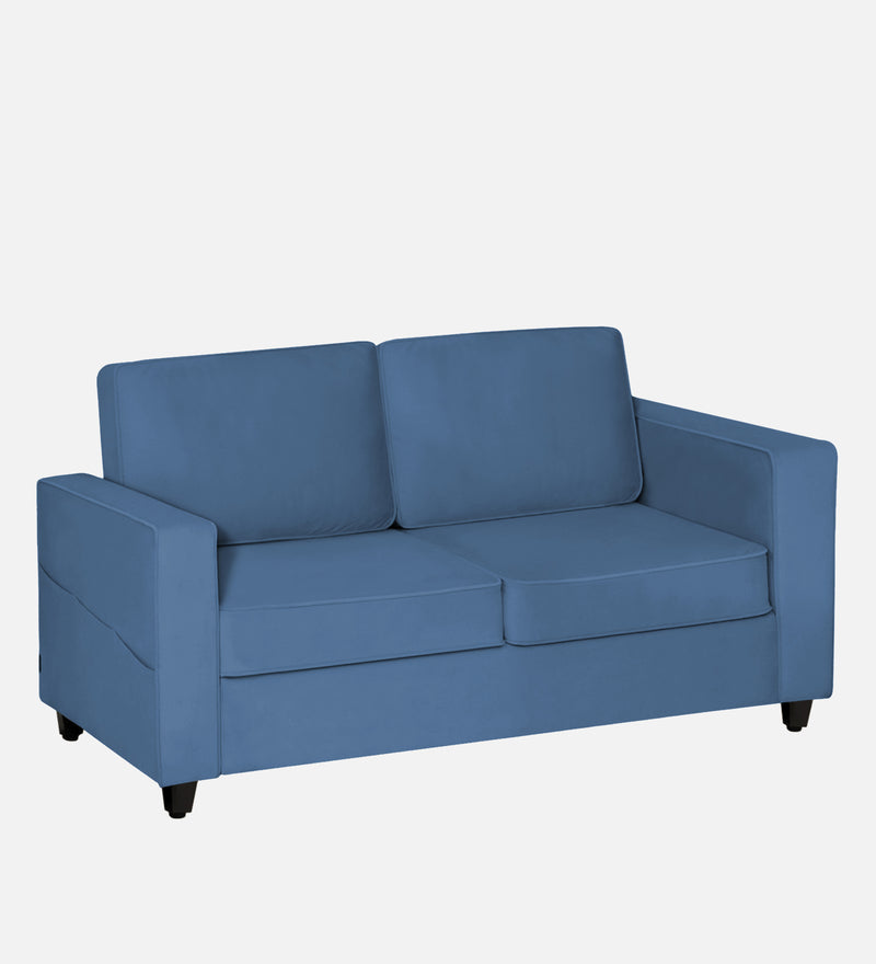Aristocrat Velvet 2 Seater Sofa in Baltic Blue Colour