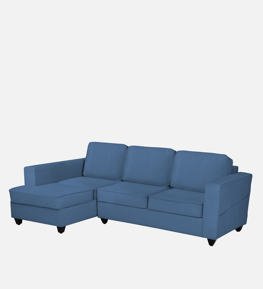 Aristocrat Velvet LHS 5 Seater Sectional Sofa in Baltic Blue Colour