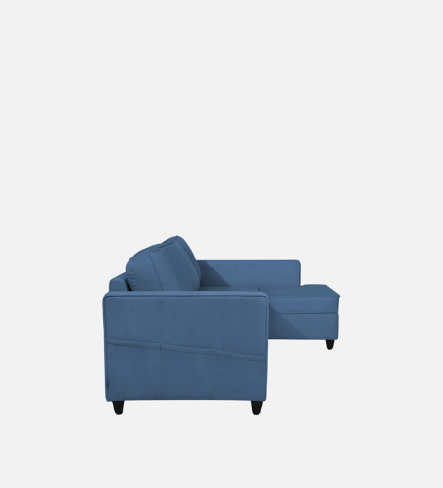 Aristocrat Velvet RHS 5 Seater Sectional Sofa in Baltic Blue Colour