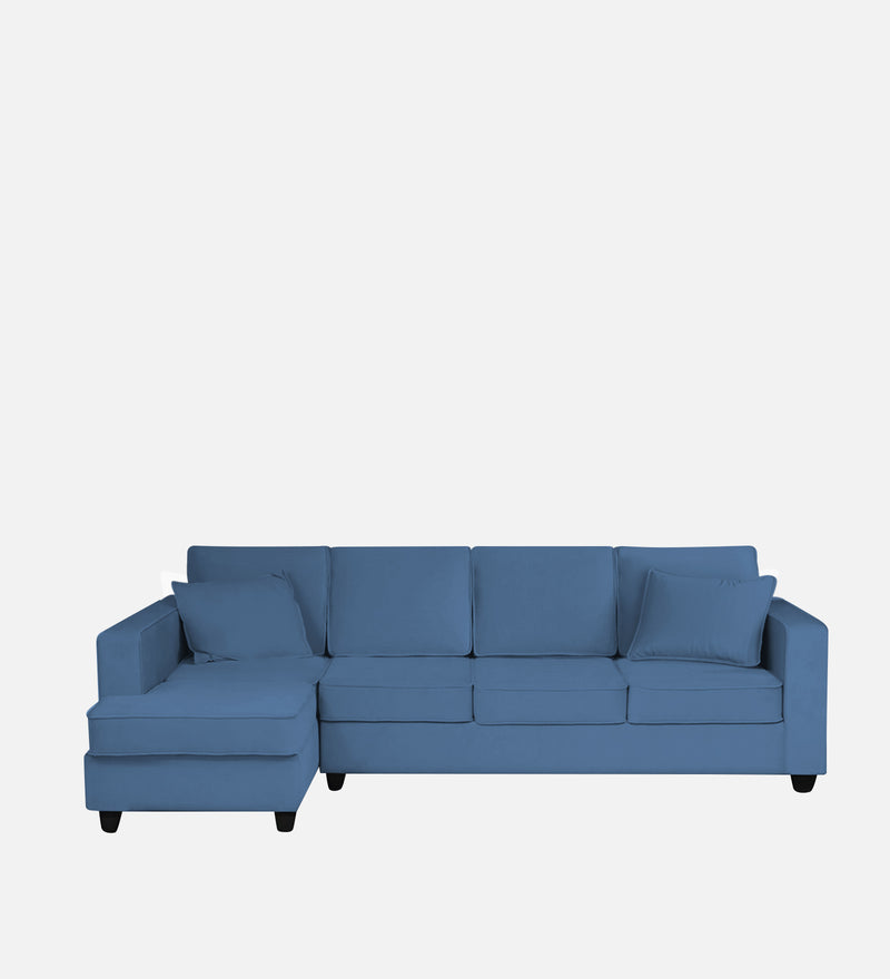Aristocrat Velvet LHS 6 Seater Sectional Sofa in Baltic Blue Colour