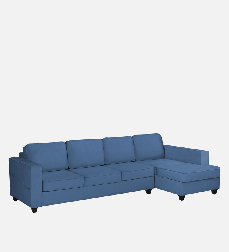 Aristocrat Velvet RHS 6 Seater Sectional Sofa in Baltic Blue Colour