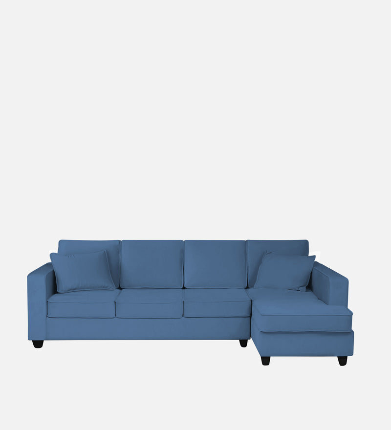 Aristocrat Velvet RHS 6 Seater Sectional Sofa in Baltic Blue Colour