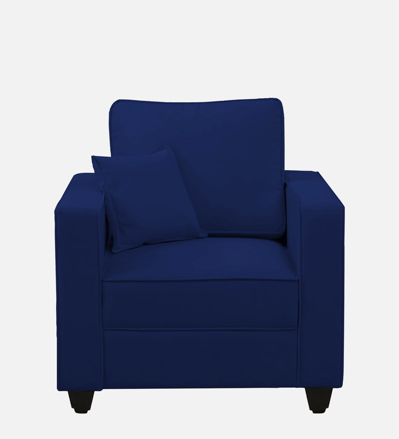 Aristocrat Velvet 1 Seater Sofa in Blue Colour