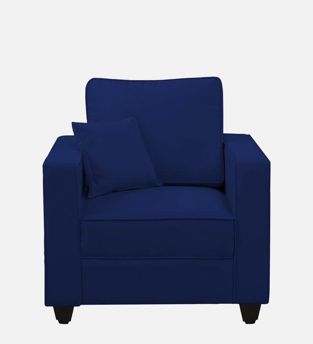 Aristocrat Velvet 1 Seater Sofa in Blue Colour