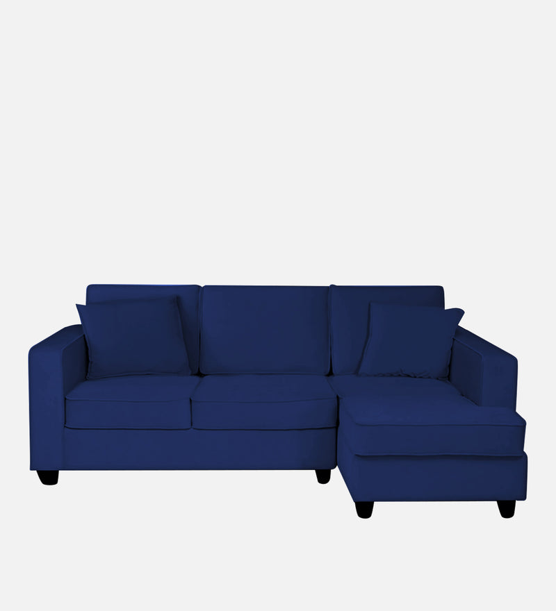 Aristocrat Velvet RHS 5 Seater Sectional Sofa in Blue Colour