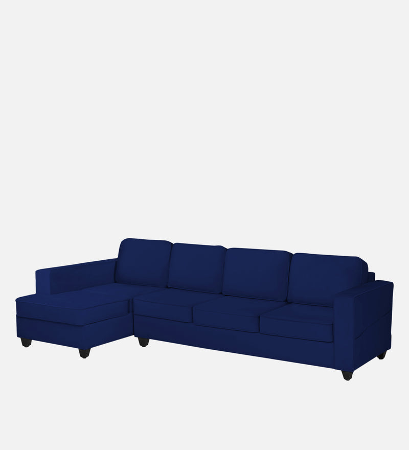Aristocrat Velvet LHS 6 Seater Sectional Sofa in Blue Colour