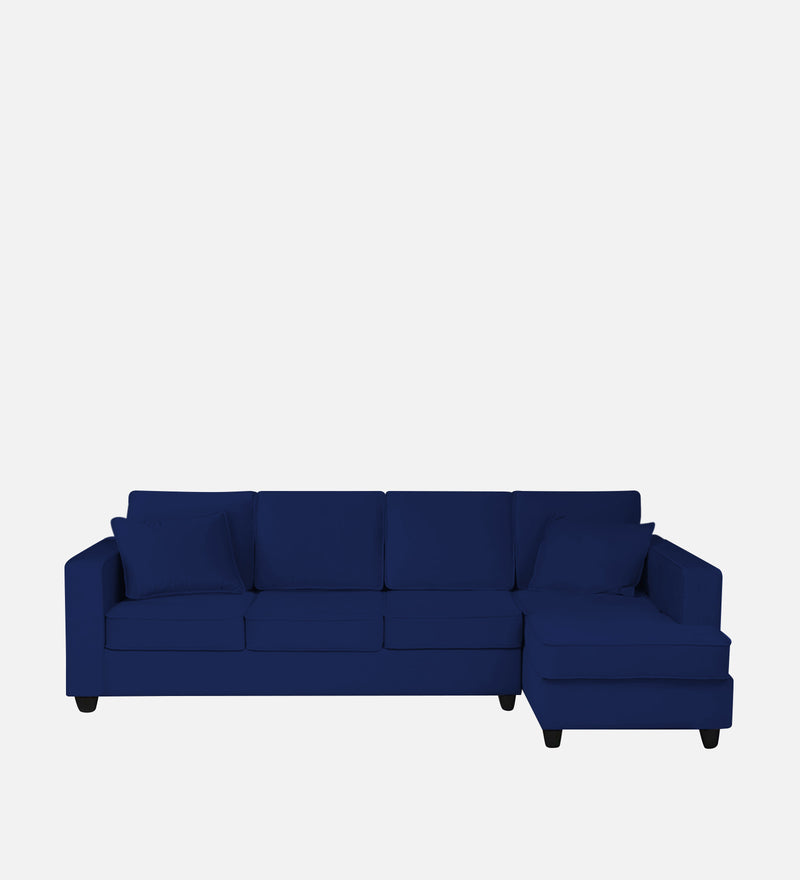 Aristocrat Velvet RHS 6 Seater Sectional Sofa in Blue Colour
