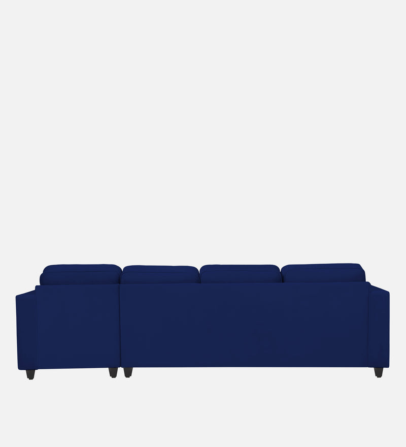 Aristocrat Velvet RHS 6 Seater Sectional Sofa in Blue Colour