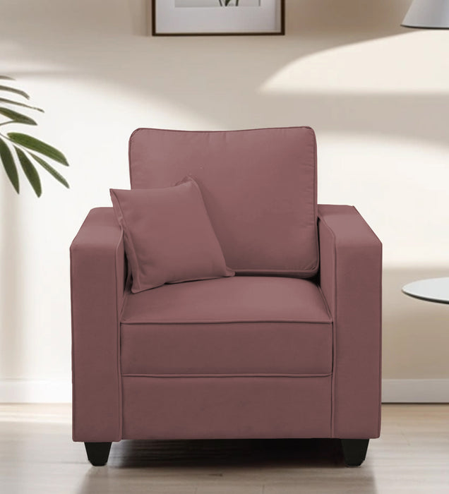 Aristocrat Velvet 1 Seater Sofa in Berry Wine Colour
